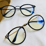 EP Anti-blue radiation glasses Korean version hollow ladies simple goggles to see computer mobile phone glasses flat lens