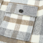 Brown Plaid Print Pocket Women Shacket