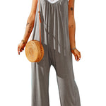 Spaghetti Straps Wide Leg Pocketed Jumpsuits