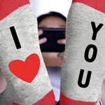 Letter Print Color Block Tube Stockings