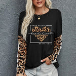 Long Sleeve Top with Leopard Print