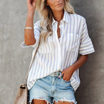 Pocketed Striped Shirt