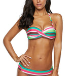 Boho Stripes Push up Bikini Set