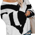Black Color Block Drop Shoulder Oversize Sweater
