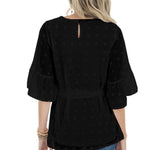 Swiss Dot Tie Blouse