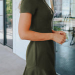 Tassel Ruffle Short Sleeve Mini Dress