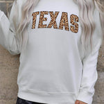 Letter Desert Hat Print Long Sleeve Black Sweatshirt