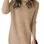 Turtleneck Long Sleeve Knitted Sweater Dress
