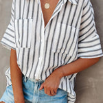Pocketed Striped Shirt