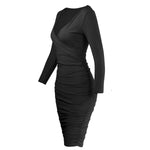 2021 Autumn and Winter Long Sleeve V-neck Slim Fit  Sexy Women  Dress