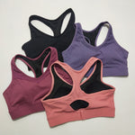 Plus Size One-Piece Fixed Chest Pad Sports Underwear Women Large Package Shaping Running Yoga Workout Bra Thin Cup