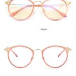 EP Anti-blue radiation glasses Korean version hollow ladies simple goggles to see computer mobile phone glasses flat lens
