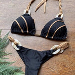 Halter swimsuit female High cut bathing suit Triangle bikini set 2020 Fashion bathers Patchwork swimwear women Micro biquini new