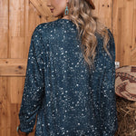 Navy Tie-dyed Crew Neck Pullover Sweatshirt