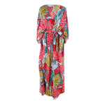 Large Flower Beach Cover-up Vacation Sun Protection Shirt Robe Dress Bikini Blouse