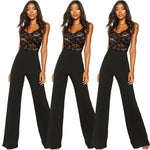 Women Sexy Lace See-through Suspender Jumpsuit