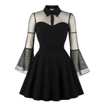 2021 New Women Long Sleeve Stitching plus Size Mesh Dress