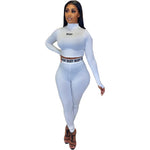 Women Shaping Tight Letter Printing Suit Two-Piece Set