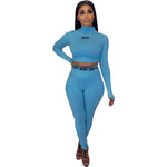 Women Shaping Tight Letter Printing Suit Two-Piece Set