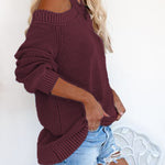Blue Cool Breeze Cotton Cold Shoulder Sweater