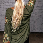 Floral Embroidery Long Sleeve Top