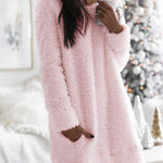 Autumn and Winter  Plush Skirt round Neck Simple Casual Straight-Leg Plush Skirt