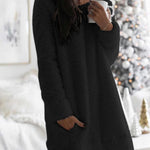Autumn and Winter  Plush Skirt round Neck Simple Casual Straight-Leg Plush Skirt