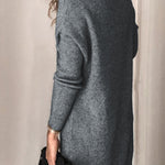 Turtleneck Long Sleeve Knitted Sweater Dress