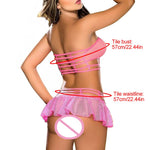EP 1Set Women Sexy Lingerie Corset Babydoll G-string Push Up Top Bra+Pants Set Sleepwear Underwear Nightwear Dress  black/pink/ red