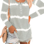 Tie-dye Buttoned Long Sleeve Top