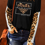 Long Sleeve Top with Leopard Print