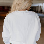 Letter Desert Hat Print Long Sleeve Black Sweatshirt