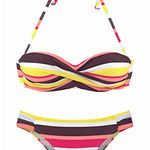 Boho Stripes Push up Bikini Set