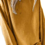 Black Crew Neck Ribbed Oversized Sweatshirt