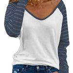 Leopard Print Patchwork Mesh Long Sleeve Top