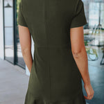 Tassel Ruffle Short Sleeve Mini Dress