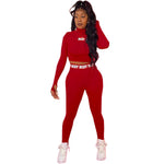 Women Shaping Tight Letter Printing Suit Two-Piece Set