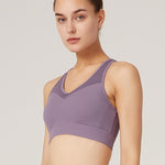 Plus Size One-Piece Fixed Chest Pad Sports Underwear Women Large Package Shaping Running Yoga Workout Bra Thin Cup