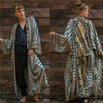 2021 New  Rayon Positioning Printed Sexy Cardigan with Belt Beach Cover-up Vacation Skirt Bikini Blouse
