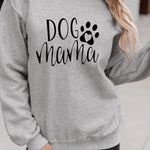 Letter Desert Hat Print Long Sleeve Black Sweatshirt