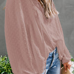 Swiss Dot Balloon Sleeve Blouse