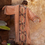 2021 New  Rayon Positioning Printed Sexy Cardigan with Belt Beach Cover-up Vacation Skirt Bikini Blouse