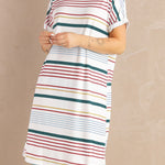 Short-Sleeved Striped T-shirt Mini Dress