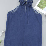 Halter Neck Denim Tank Top