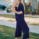 Spaghetti Straps Wide Leg Pocketed Jumpsuits