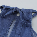 Halter Neck Denim Tank Top