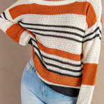 Loose Fit Striped Pattern Sweater
