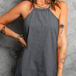Halter Neck Denim Tank Top