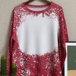 Navy Tie-dyed Crew Neck Pullover Sweatshirt