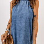 Halter Neck Denim Tank Top